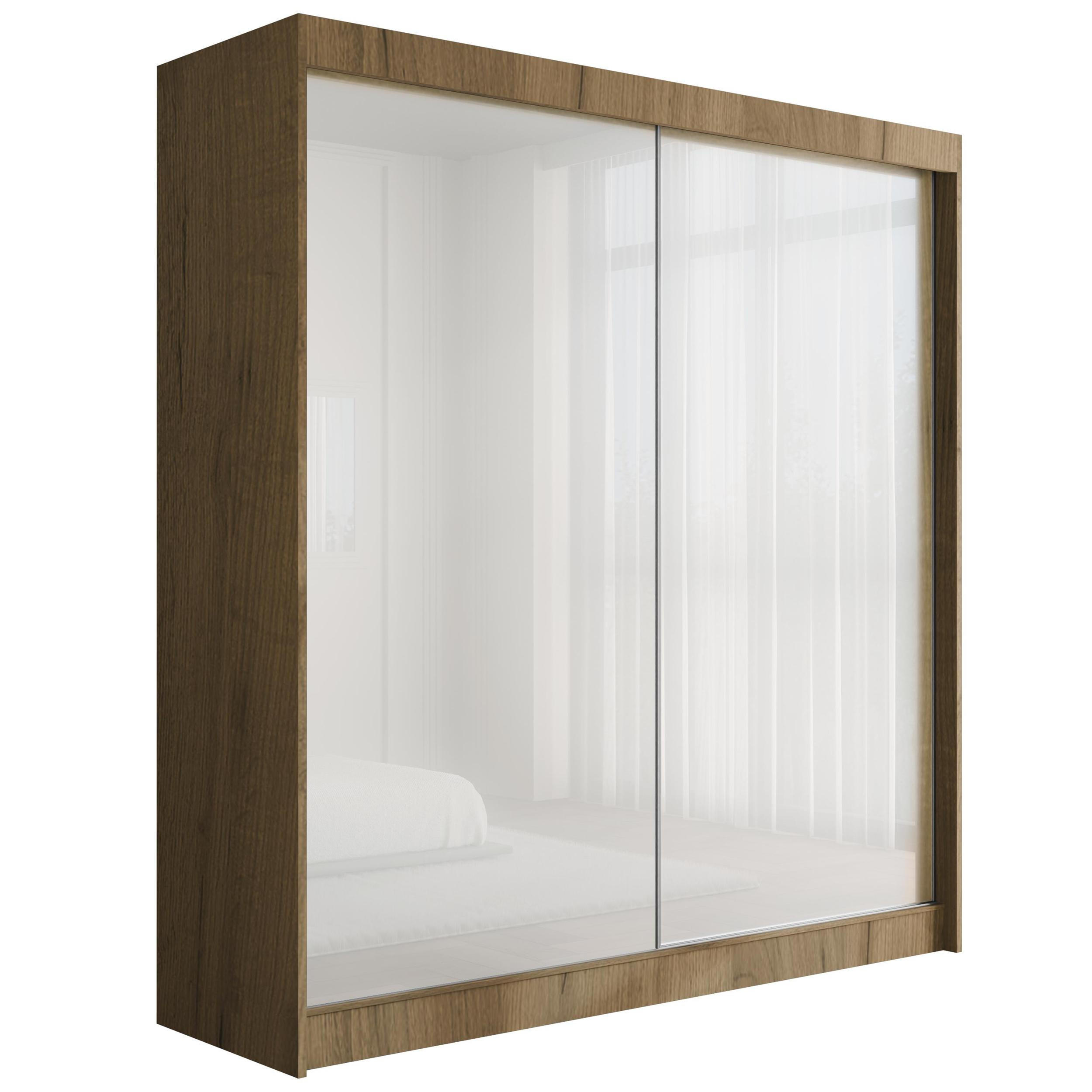 KLEIDERSCHRANK PEKA - 200 cm - Eichefarben|Weiß - Eichefarben/Weiß, Holzwerkstoff (200/215/61cm) - ALTDECOR