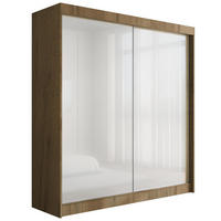 KLEIDERSCHRANK PEKA - 200 cm - Eichefarben|Weiß - Eichefarben/Weiß, Holzwerkstoff (200/215/61cm) - ALTDECOR