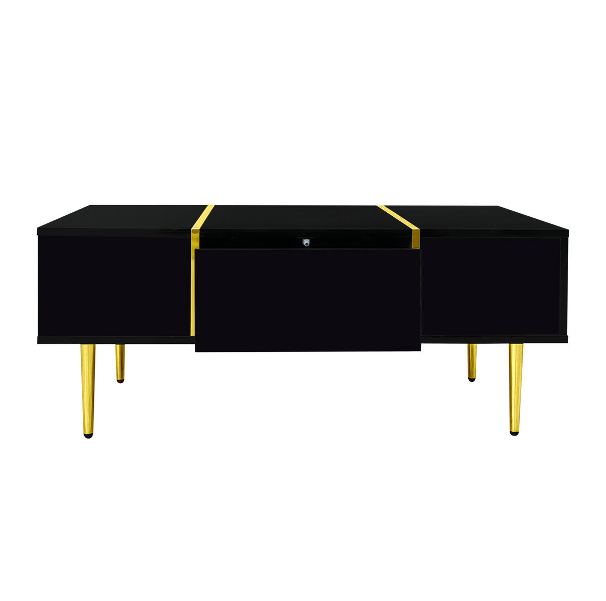 TV-SCHRANK-SET mit Couchtisch 170 cm/100 cm MDF Schwarz Hochglanz 2-tlg. - Schwarz, Holzwerkstoff (60/41.5/100cm) - Beauniv