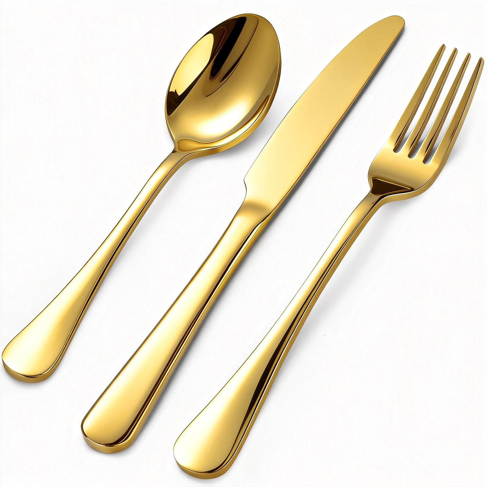 BESTECK Set 12 Teilig Edelstahl Besteckset Essbesteck für Haus Küche Restaurant Gold - Goldfarben, Metall