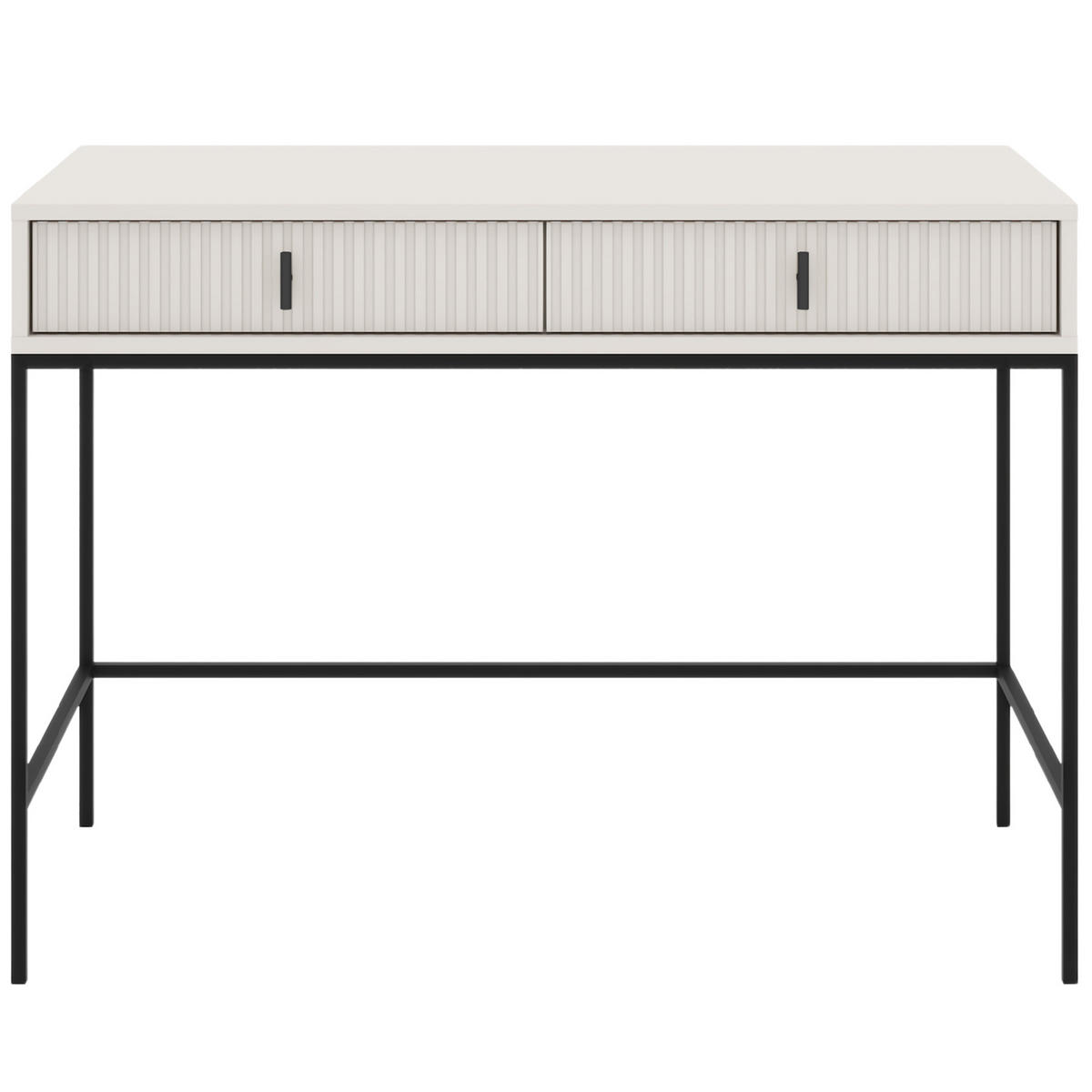 KONSOLENTISCH Marvello mit 2 Schubladen, Kaschmir+Schwarz - Kaschmir/Schwarz, Holzwerkstoff/Metall (50/154/77cm) - Beautysofa