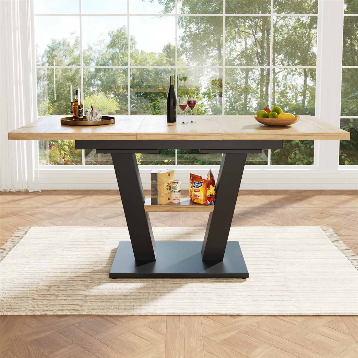 ESSTISCH Ausziehbar 118–157 cm Holzoptik - Naturfarben, Holz (157/70/75cm) - Kaket