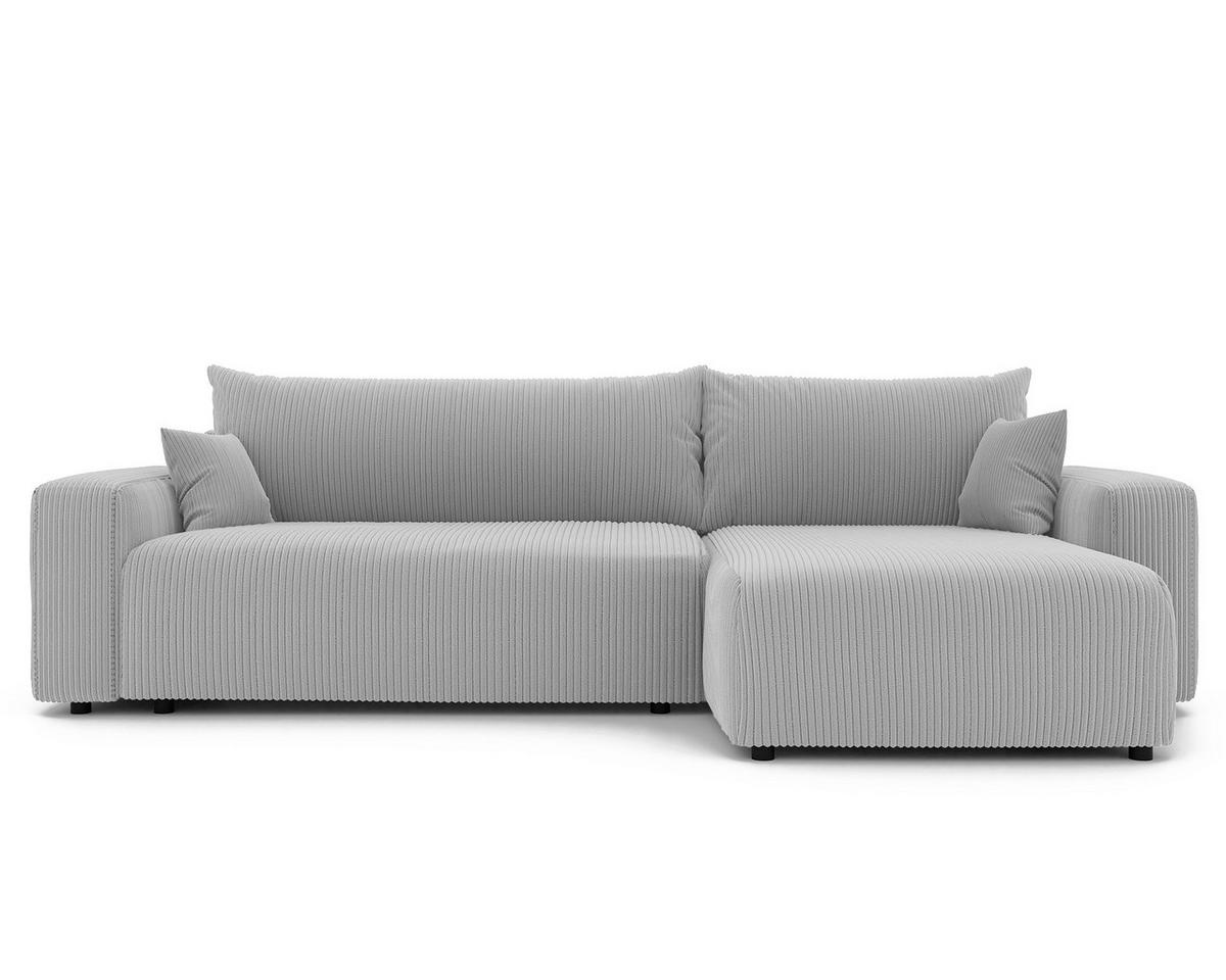 ECKSOFA mit Schlaffunktion und Bettkasten, Grau - Grau, Holzwerkstoff/Textil (145/278cm) - Idohome