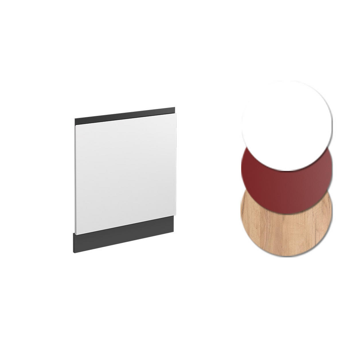 FRONTBLENDE R-Line Weiß 60 cm, AP Marmor - Anthrazit/Weiß, Holzwerkstoff (60/57.2/1.6cm) - Vicco