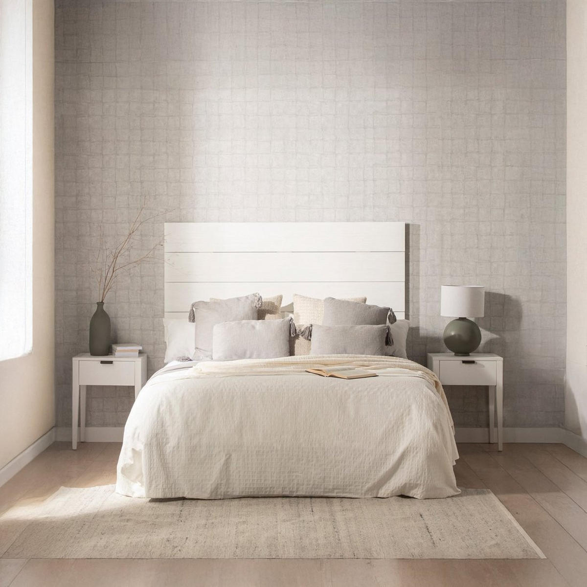 NACHTTISCH MIT 1 SCHUBLADE Aima Weiß 45 cm x 60 cm 2er-Set - Weiß, Holzwerkstoff (45/60/35cm) - Klast Home