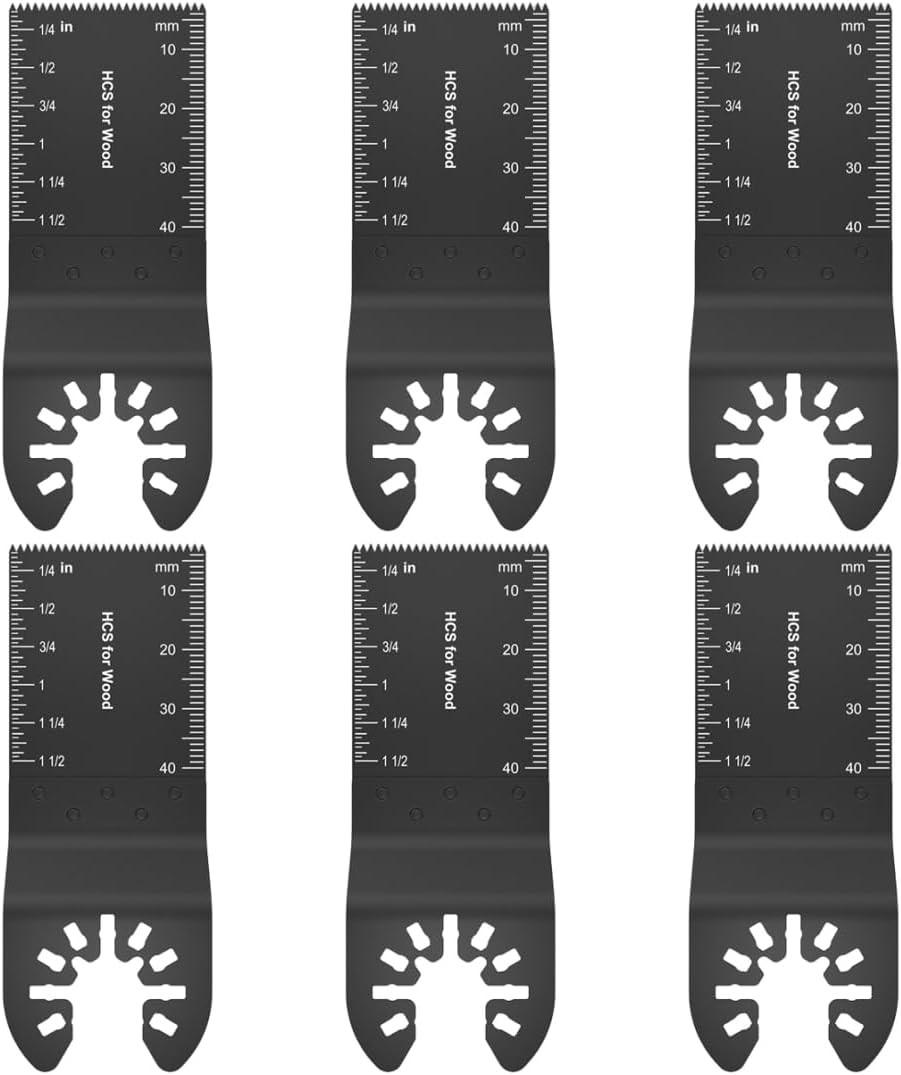 SÄGEBLATT - 34 mm - 6 Blätter - Geeignet für Holz und Kunststoffe - Schwarz, Metall (1/3.4/9cm) - DCA