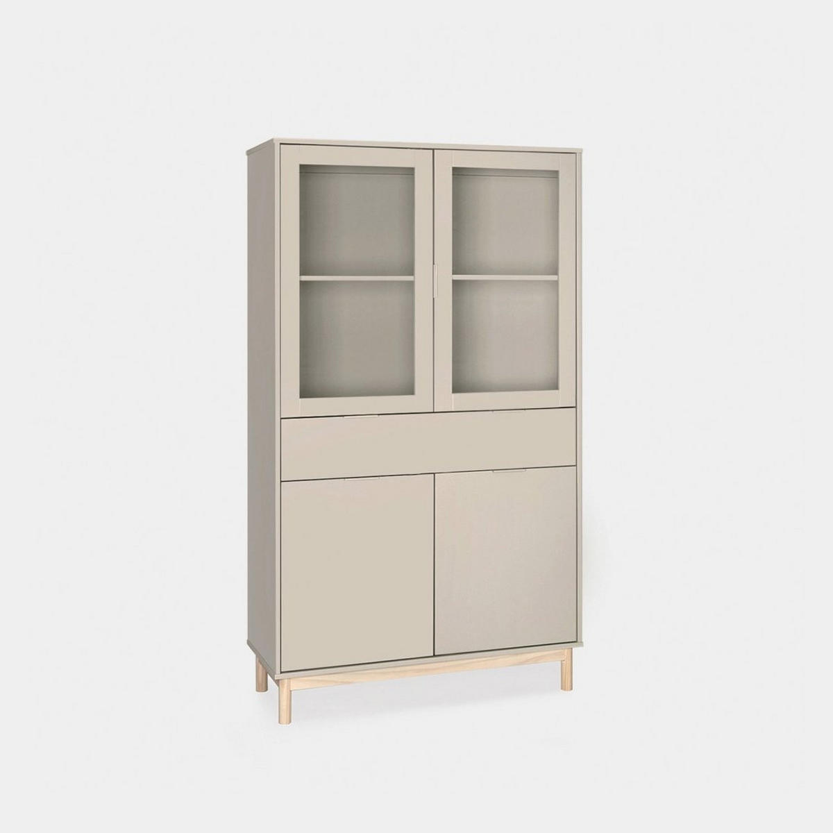VITRINENSCHRANK DOPPELTER Elian Grau 95 cm x 170 cm - Grau, Holzwerkstoff (95/170/39cm) - Klast Home