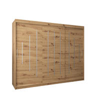 SCHWEBETÜRENSCHRANK 200/250/62 3-türig - Silberfarben/Eiche Artisan, Holz/Kunststoff (250/200/62cm) - Abiks Möbel
