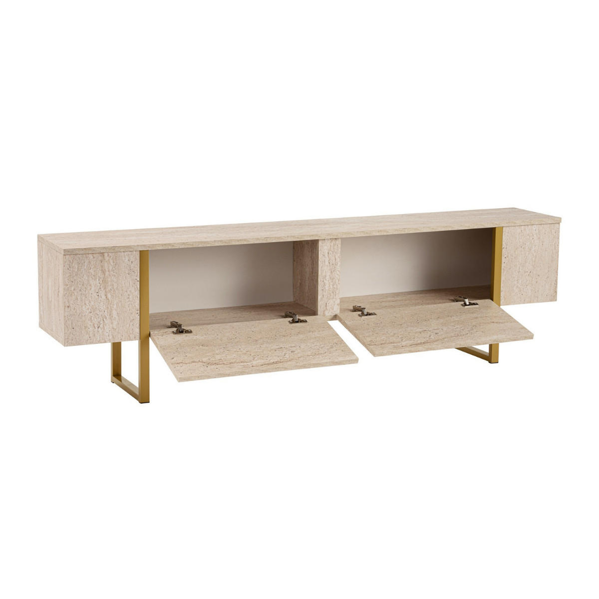 TV-MÖBEL serenity Travertin - Goldfarben, Holzwerkstoff (29.5/50/188cm) - Calicosy