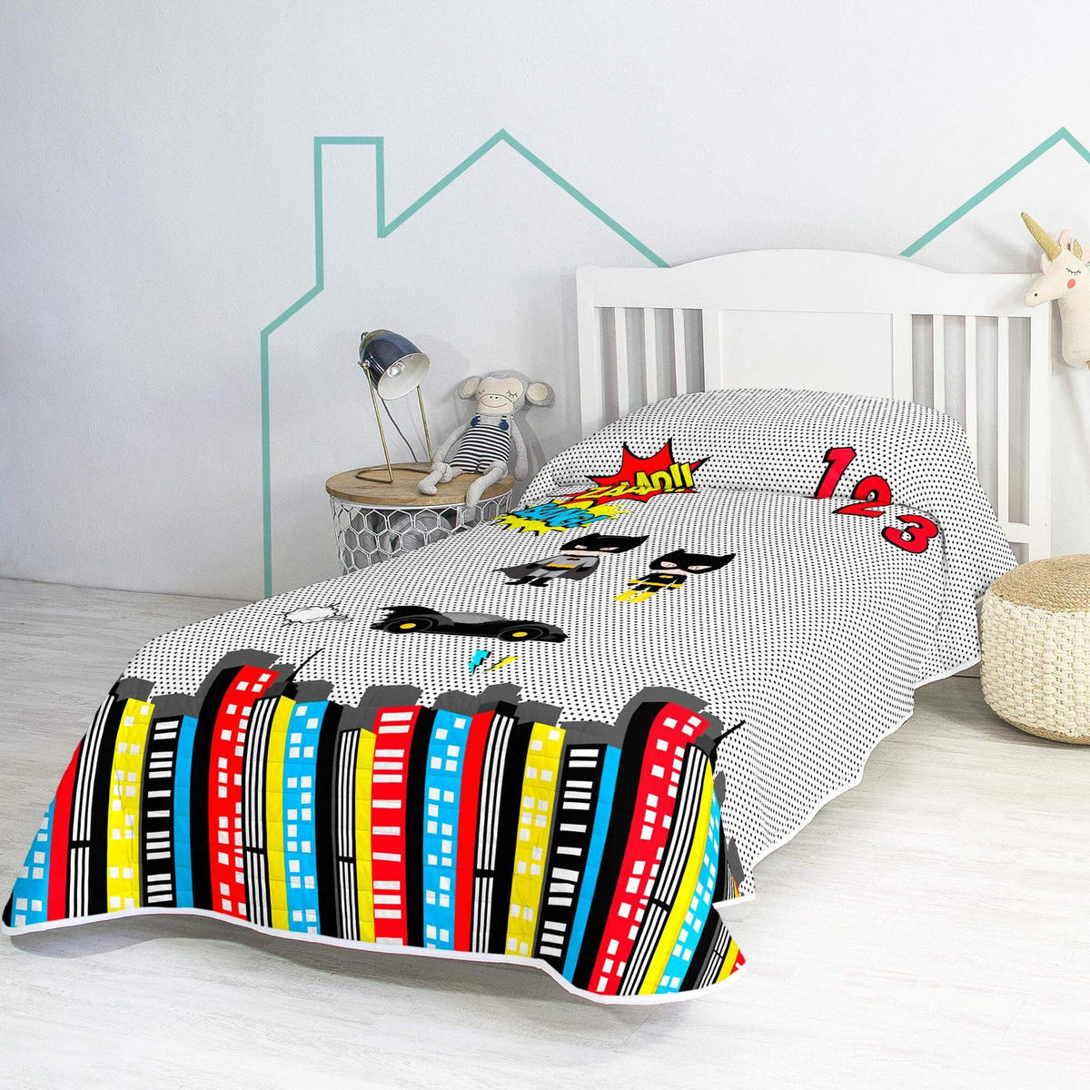 TAGESDECKE bat 180x260 cm (bett 80/90/105) mehrfarbig - Multicolor, Textil (180/260cm) - Happy Friday
