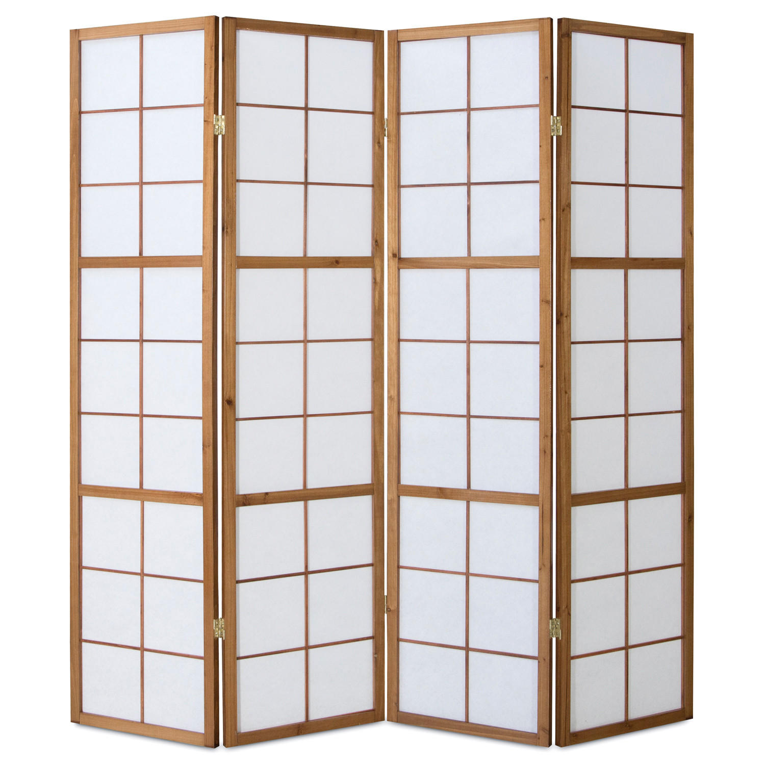 PARAVENT 4-tlg. 176/175 cm Braun Shoji - Braun, Holz (176/175/2cm) - Homestyle4u