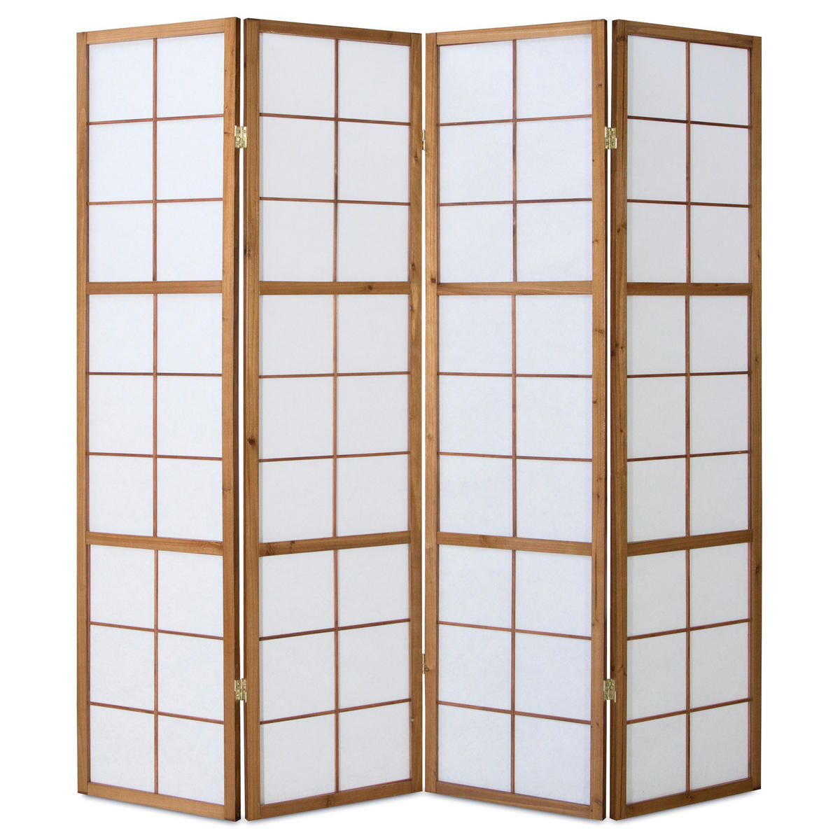 PARAVENT 4-tlg. 176/175 cm Braun Shoji - Braun, Holz (176/175/2cm) - Homestyle4u