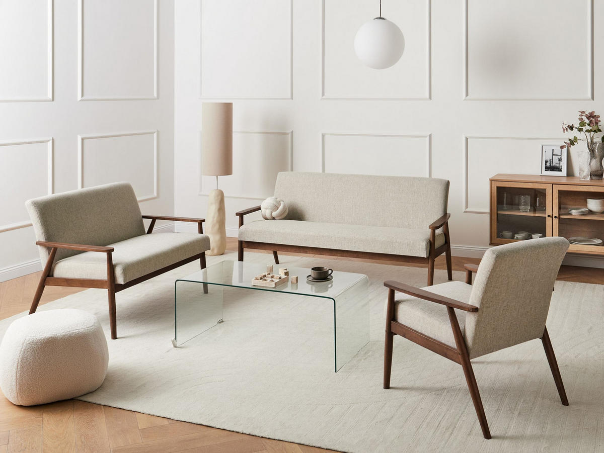 SOFA-SET 6-Sitzer Stoff Dunkelbraun/Grau Esrum - Braun/Grau, Textil (151/79/72cm) - Beliani