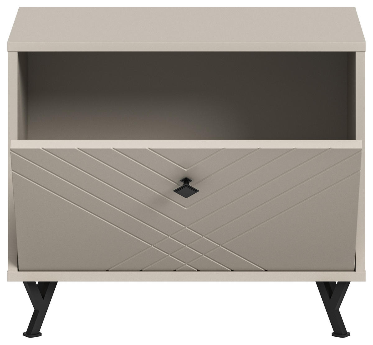 SITZBANK NOTES (B/H/T: ca. 60/50/35 cm) in sandbeige/sandbeige matt - Sandfarben, Holzwerkstoff (60/50/35cm)