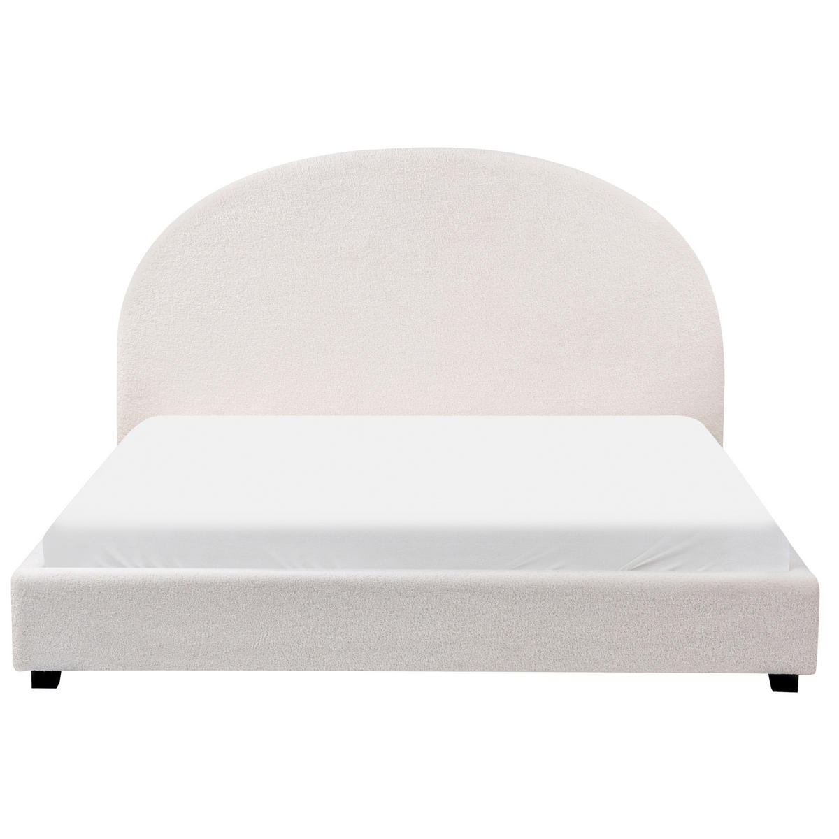 BETT mit Lattenrost 160/200 cm Cremeweiß Vaucluse - Weiß, Textil (160/200cm) - Beliani