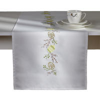 TISCHLÄUFER Catkins - Weiß, Textil (180/40/1cm) - home&you