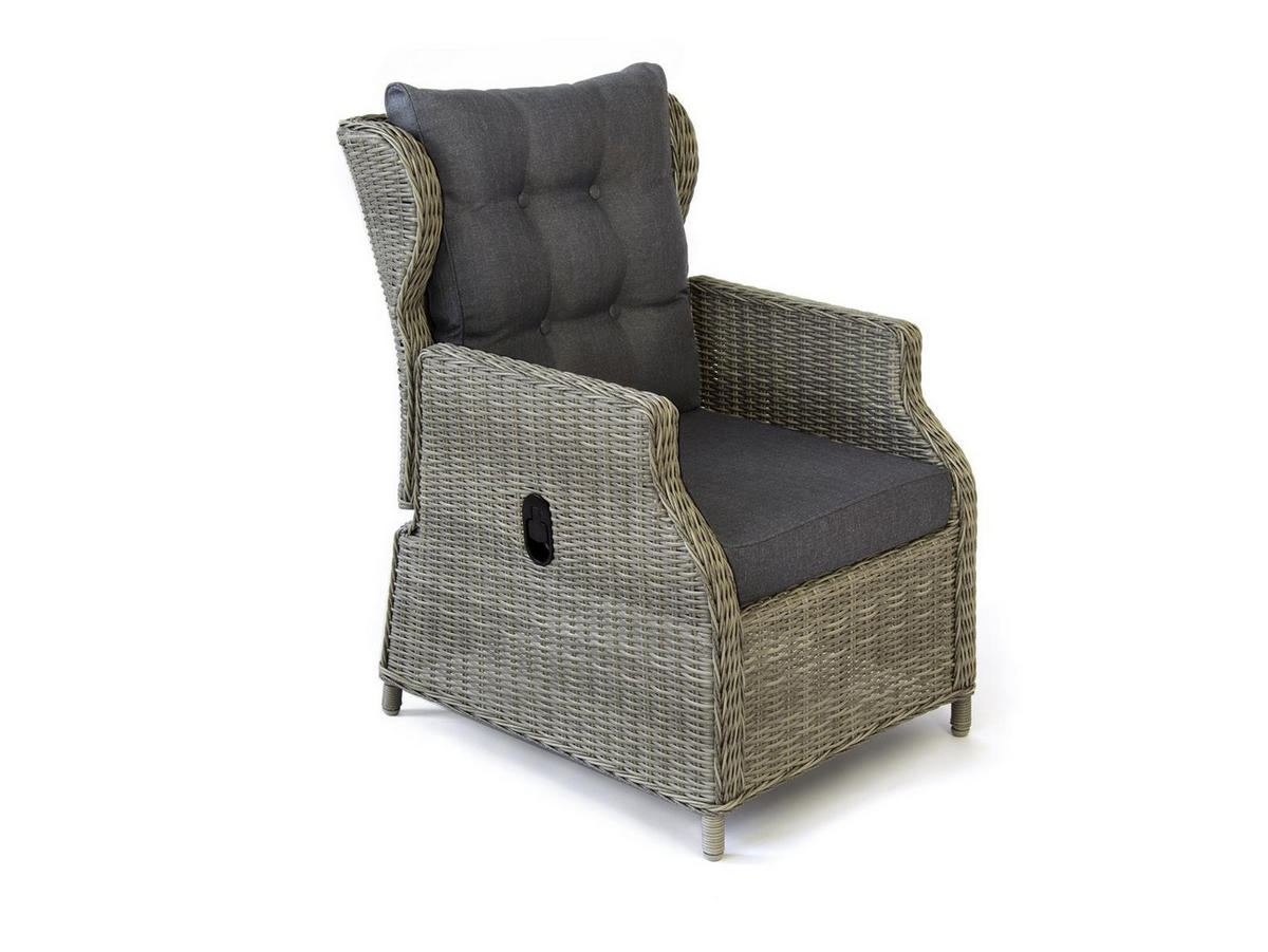 GARTEN-SITZGRUPPE Bilbao Braun Polyrattan für 7 Personen - Braun, Naturmaterialien - Green Spirit