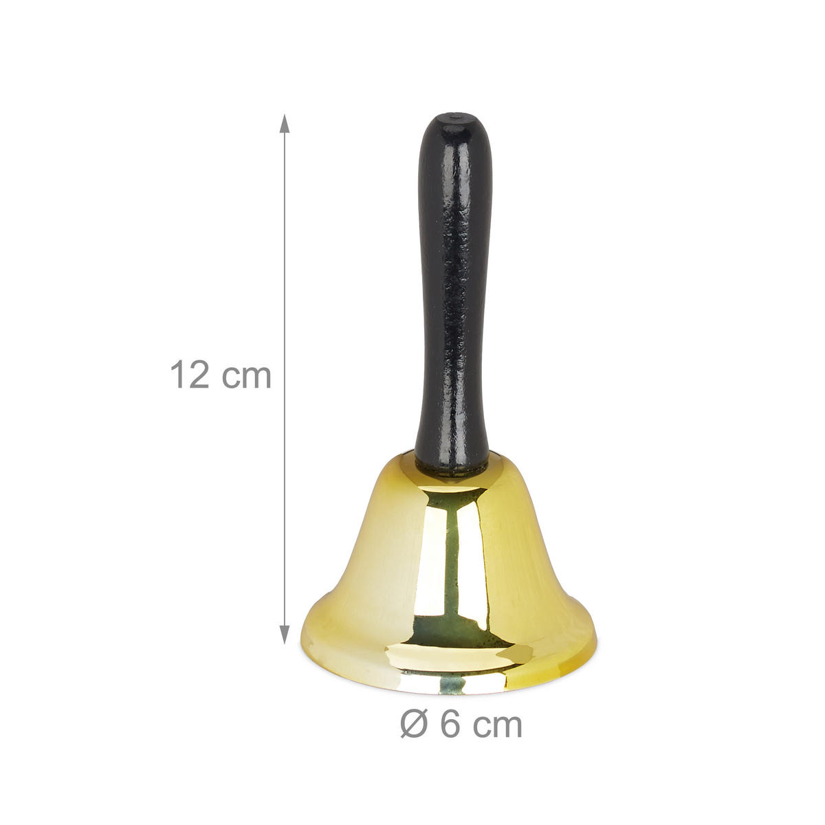 TISCHGLOCKE - Multicolor, Holz/Metall (6.5/12/6.5cm) - Relaxdays