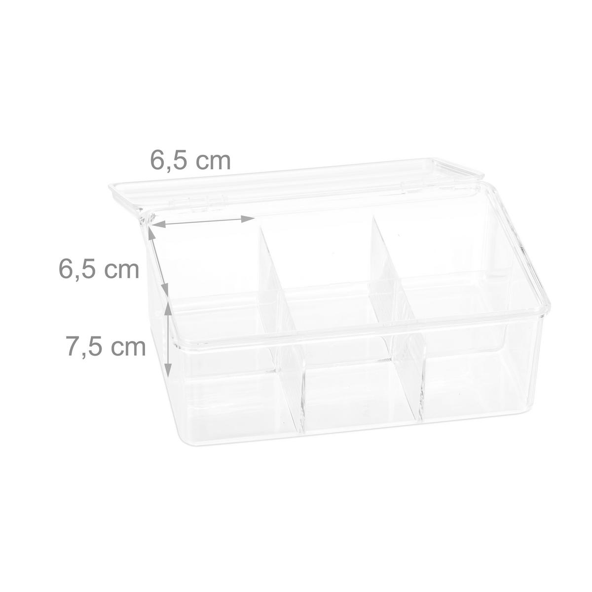 TEEBOX - Transparent, Kunststoff (21.5/9/14.5cm) - Relaxdays