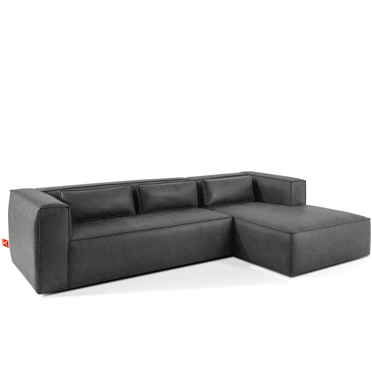 ECKSOFA RECHTS FEROX, Dunkelgrau - Dunkelgrau, Holz/Holzwerkstoff (300/175cm) - KONSIMO®