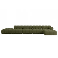 ECKSOFA modulares Sofa Lizur-L3 - 475x160x70 cm Grün Bouclé - Grün, Holzwerkstoff/Textil (475/160cm) - ALTDECOR