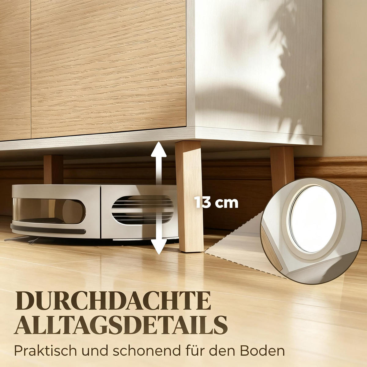 BUFFET DE-38815 120/35/73,5 cm 3 Türen und 6 Fächer Naturholz - Naturfarben, Holzwerkstoff (120/73.5/35cm) - ComfortXL