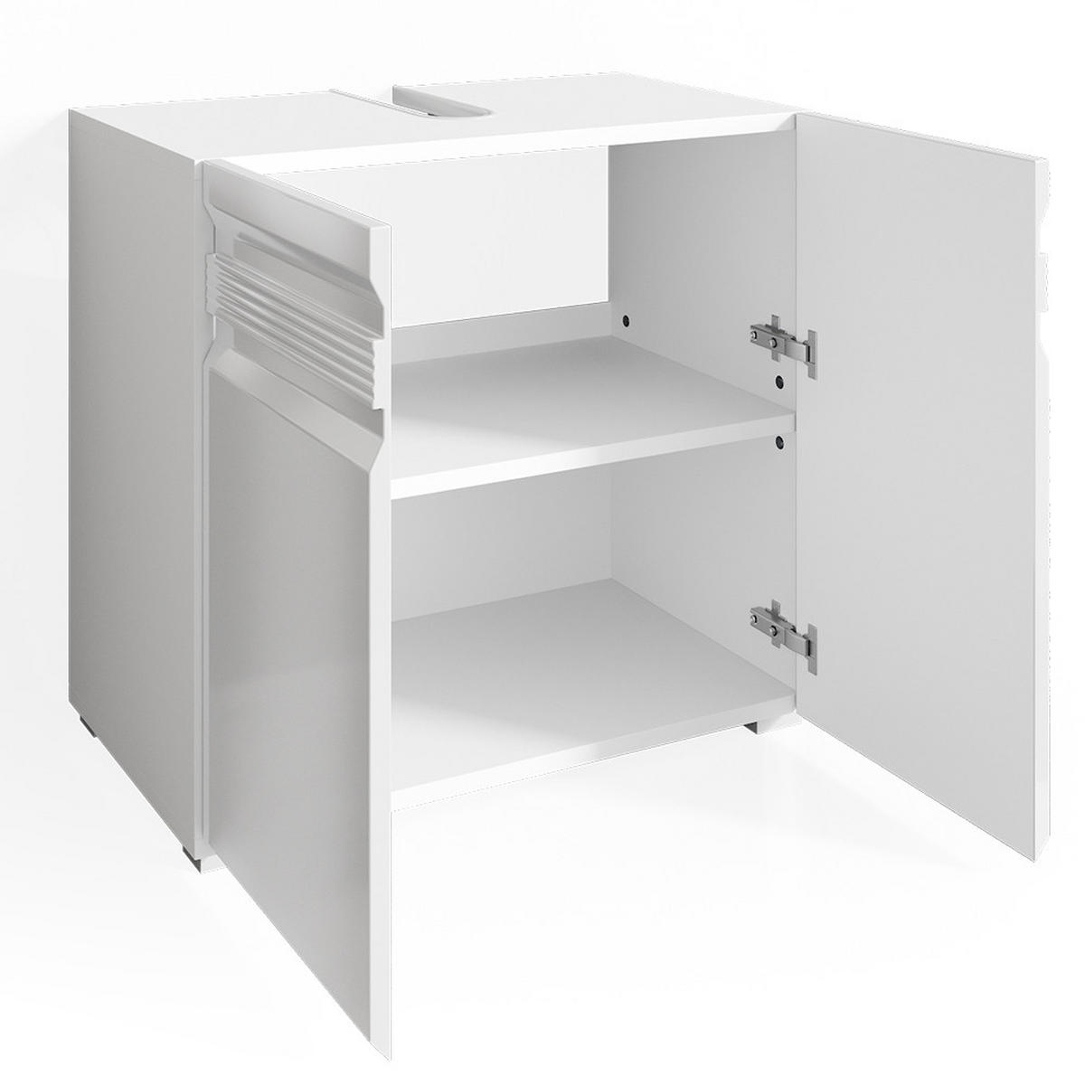 WASCHBECKENUNTERSCHRANK Fredd Weiß 60 x 60 cm - Weiß Hochglanz, Holzwerkstoff (60/60/34cm) - Vicco