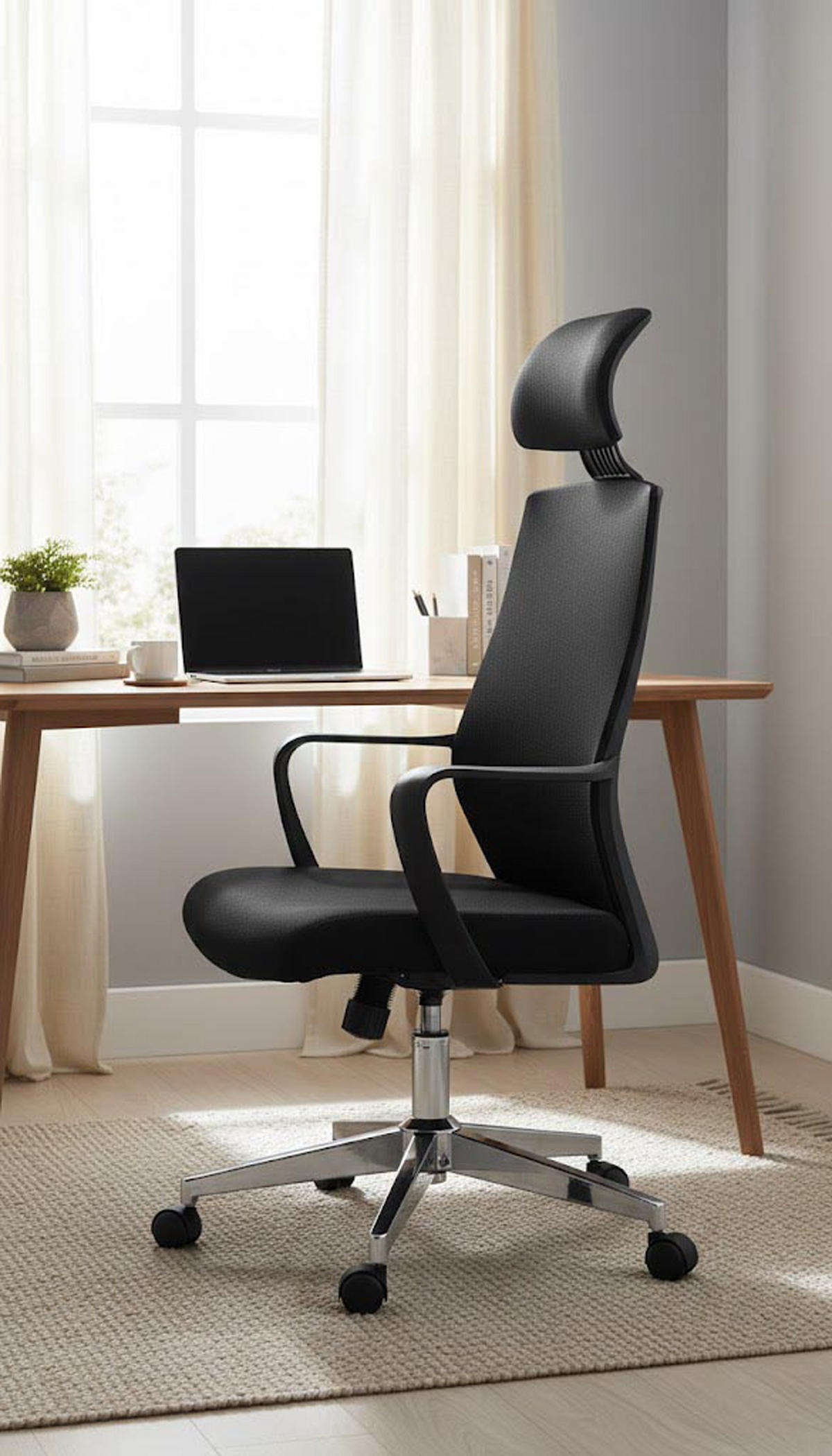 BÜROSTUHL Strix schwarz - Chromfarben/Schwarz, Kunststoff/Metall (62.5/128/61cm) - TPFLiving