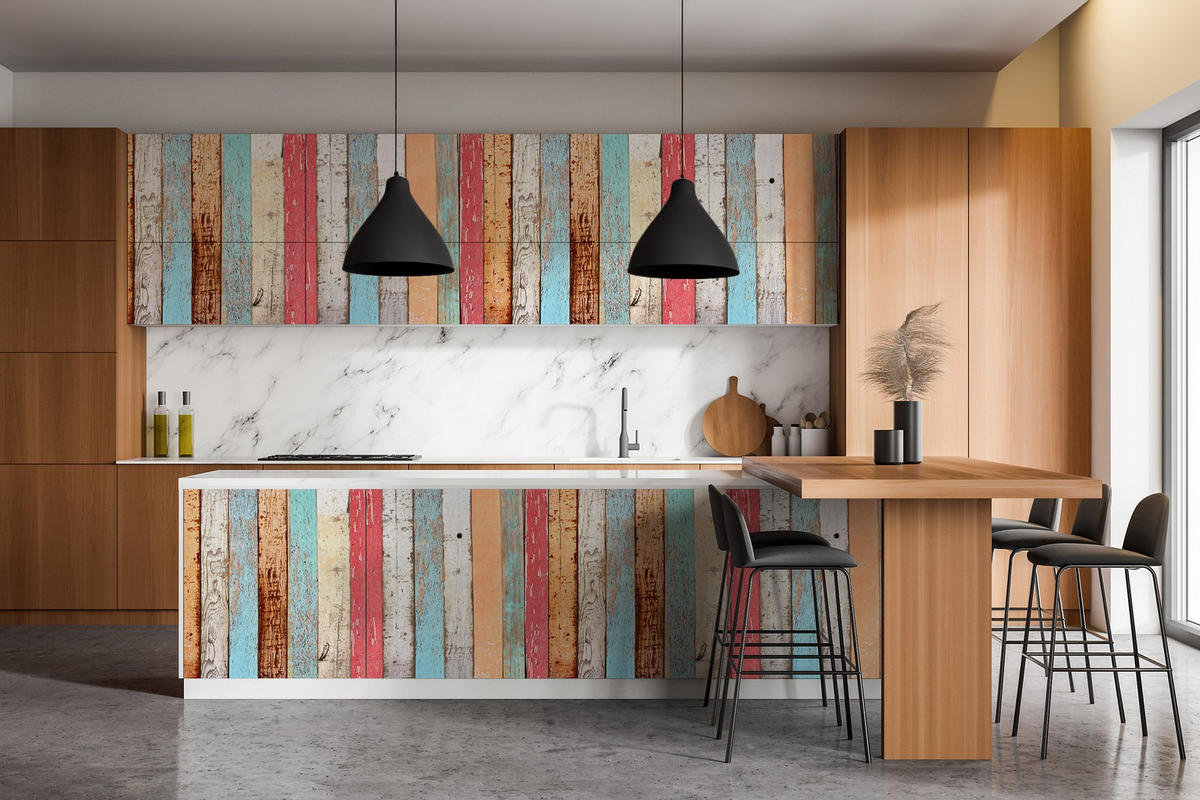 MÖBLAUFKLEBER 100x50 cm mehrfarbig - Gelb/Multicolor, Kunststoff (100/50/0.1cm) - Wallfluent