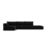 ECKSOFA links Kaelle aus Samt schwarz 5 Sitzplätze - Schwarz, Textil (171/364cm) - Micadoni