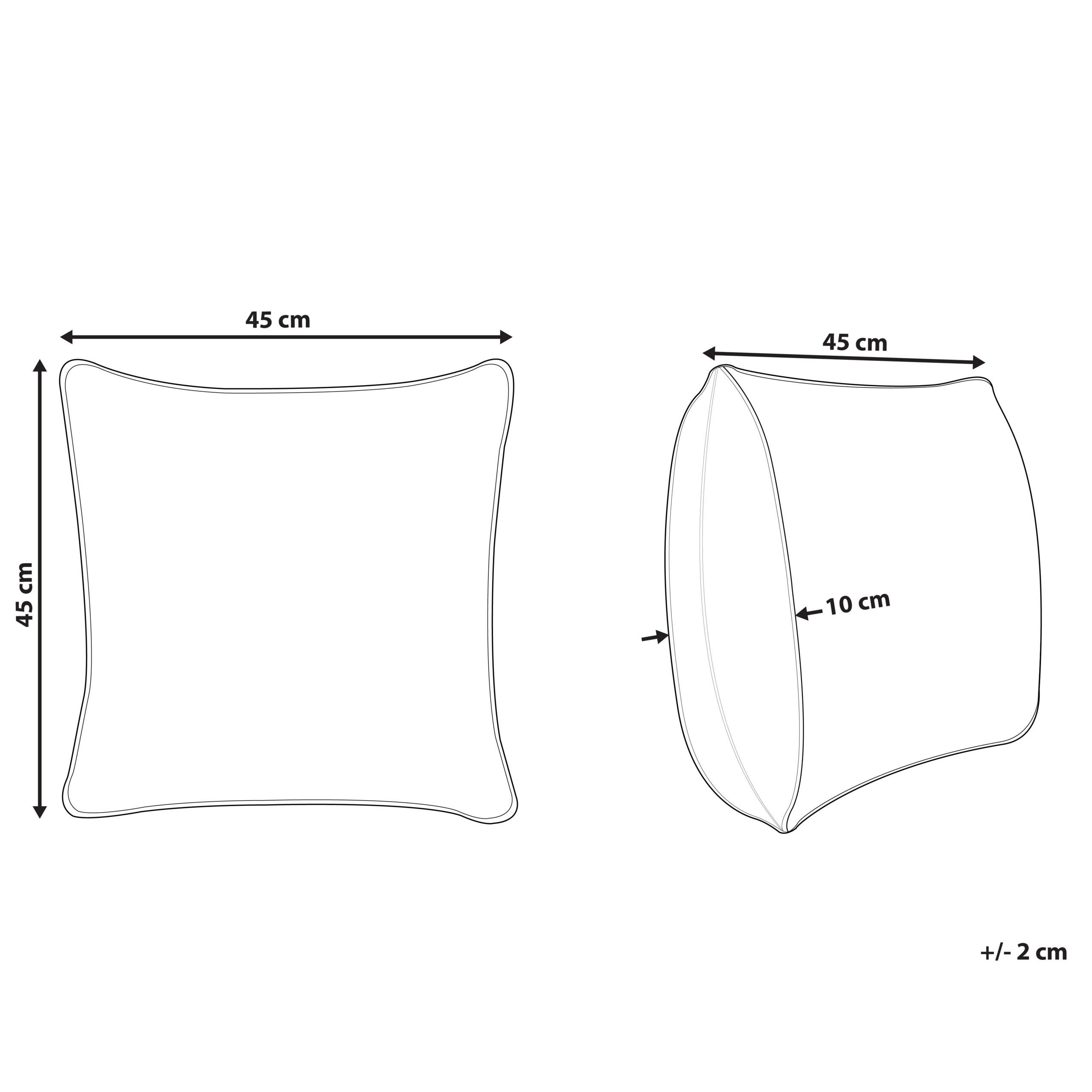 DEKOKISSEN 2er-Set Senfgelb 45/45 cm Marula - Dunkelgelb, Textil (45/45cm) - Beliani