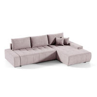 ECKSOFA Jonas 4 Sitzplätze Rose - Pink, Holzwerkstoff (265/185cm) - Petits-meubles