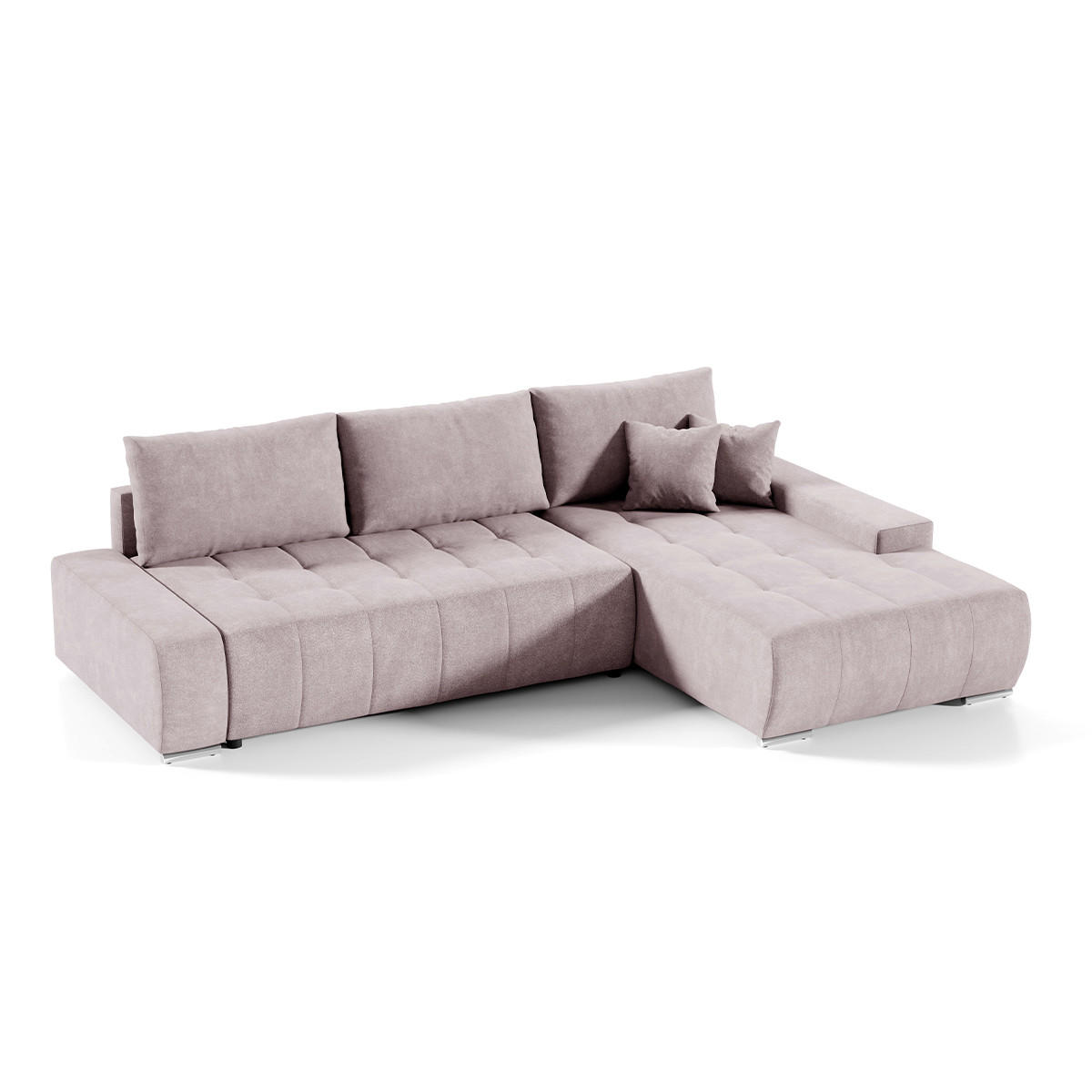 ECKSOFA Jonas 4 Sitzplätze Rose - Pink, Holzwerkstoff (265/185cm) - Petits-meubles