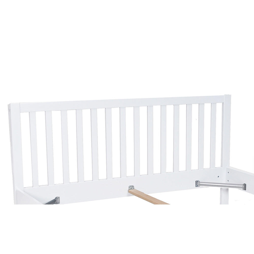 BETT MIT KOPTEIL PARKER / Bett 140x190 - Weiß - Weiß, Holz (140/190cm) - Weber Industries