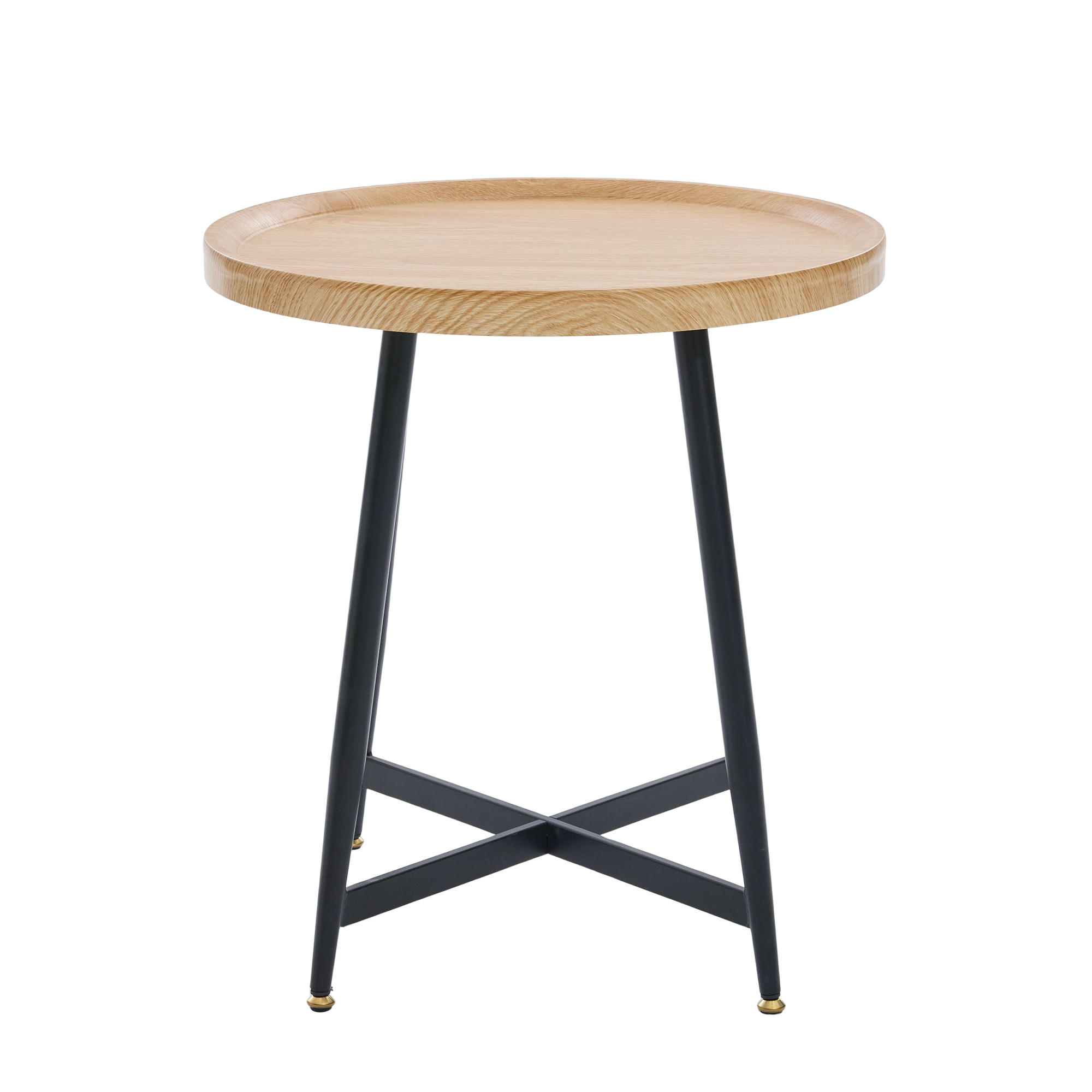 BEISTELLTISCH Oak-coloured Schwarz - Eichefarben, Holzwerkstoff (55/55/60cm) - ComfortXL