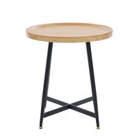 BEISTELLTISCH Oak-coloured Schwarz - Eichefarben, Holzwerkstoff (55/55/60cm) - ComfortXL