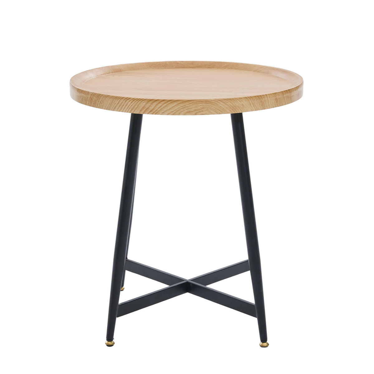 BEISTELLTISCH 55/55/60 cm Natur Holz mit stabilem Metallgestell - Naturfarben, Holzwerkstoff (55/55/60cm) - OKWISH