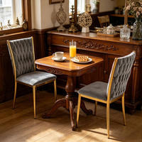 ESSSTUHL 2er-Set Samt Dunkelgrau/Gold 47 x 94,5 x 59,5 cm - Dunkelgrau, Metall (47/94.5/59.5cm) - Meubliv