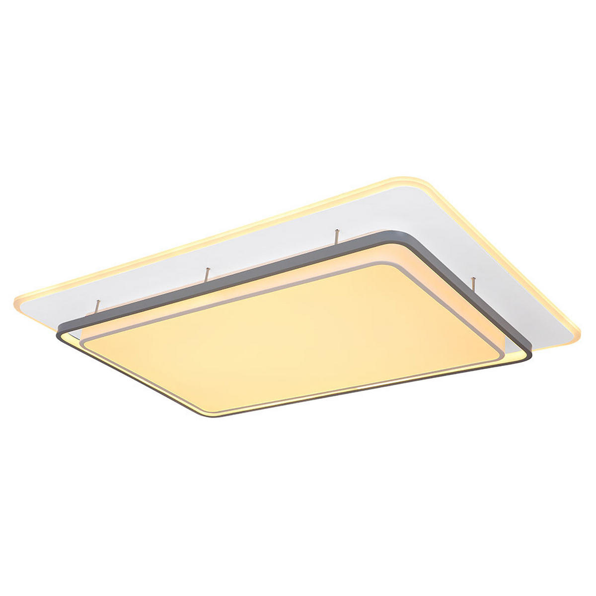 LED DECKENLEUCHTE Metall Grau - Grau, Metall (95/63/10.5cm)
