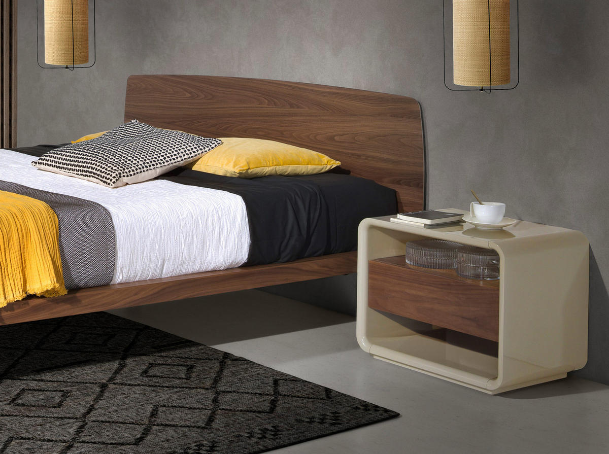 NACHTTISCH Nussbaum und graues Holz - Multicolor/Braun, Holz/Holzwerkstoff (55/45/40cm) - ANGEL CERDA