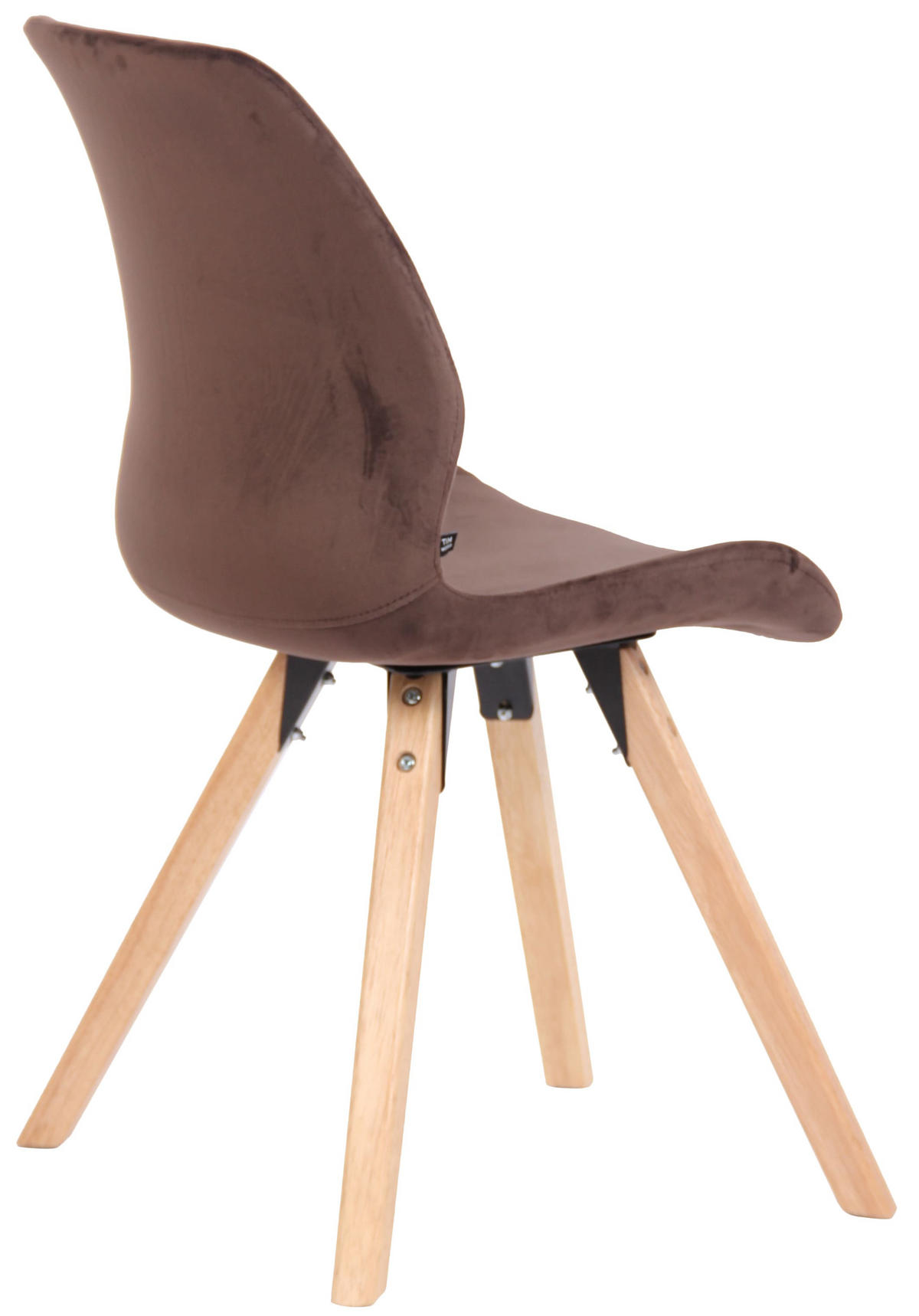 STUHL Samt braun - Eukalyptusholzfarben/Braun, Holz/Textil (49/87.5/58cm) - CLP