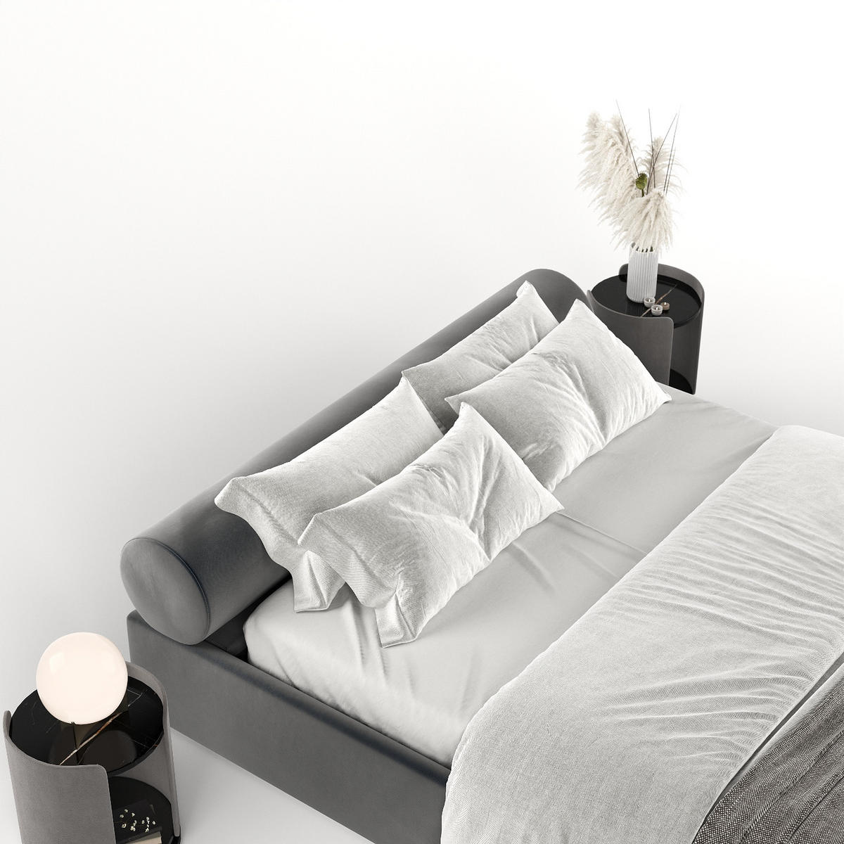 POLSTERBETT Solvo mit Stauraum 200/200 cm Anthrazit im Paros Stoff - Anthrazit/Schwarz, Holz/Holzwerkstoff (200/200cm) - AltaBeds