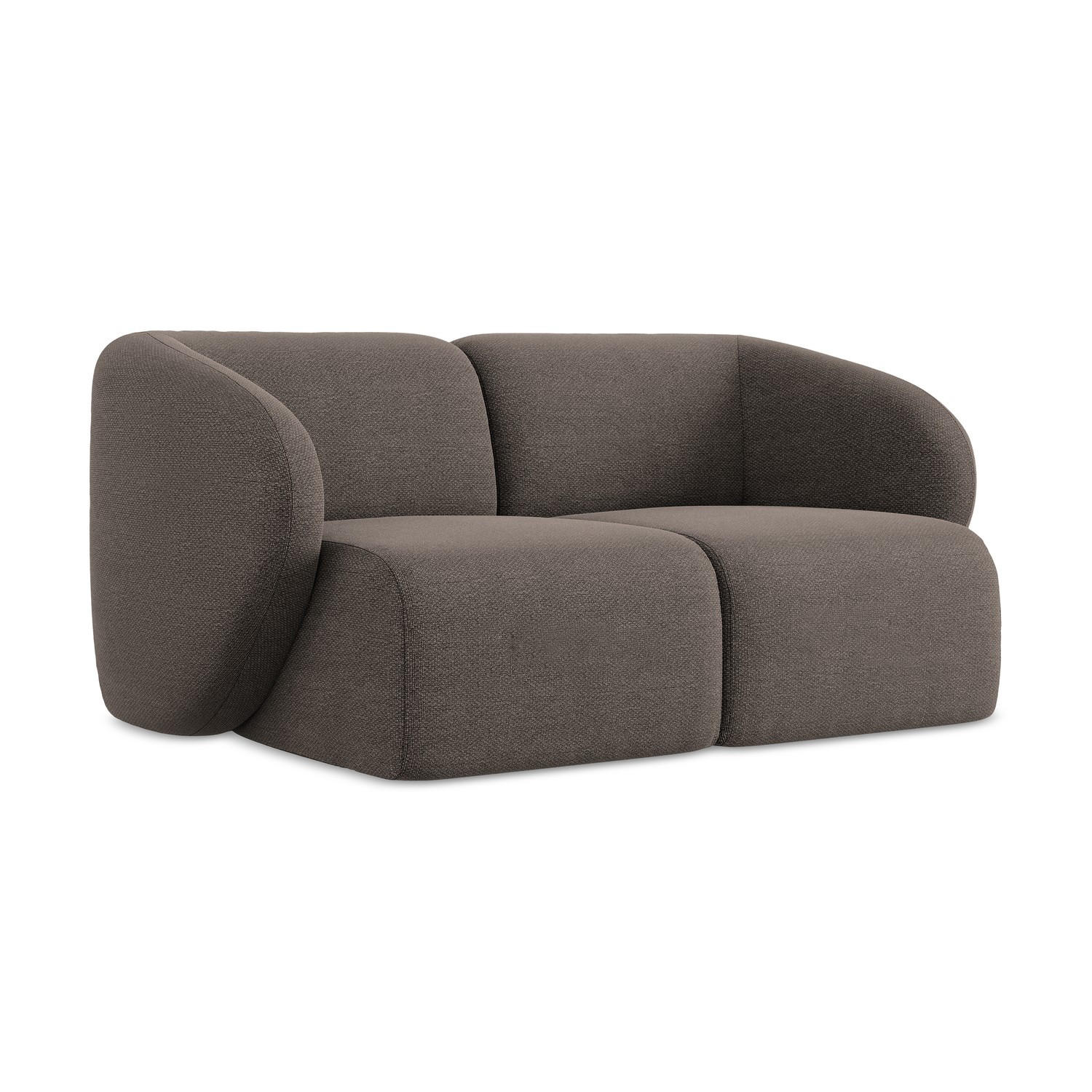2-SITZER-SOFA Bouclé Stoff Braun - Schwarz/Mokka, Holzwerkstoff/Kunststoff (174/75/94cm) - LaMiaSofa