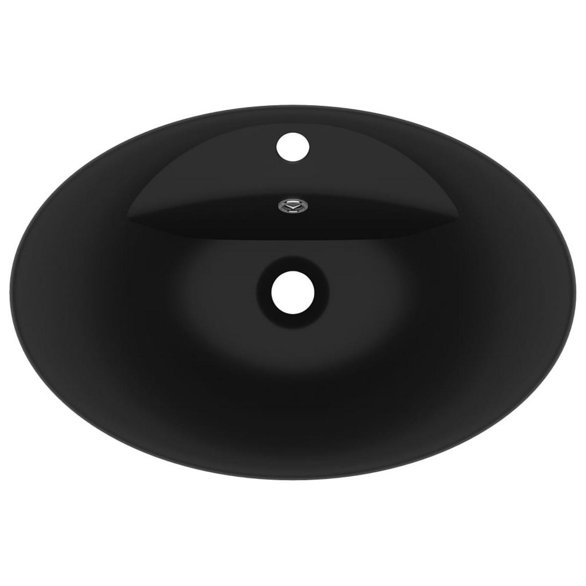 WASCHBECKEN Langenbach 58.5/39/21 cm - Schwarz, Keramik (58.5/21/39cm) - Nettlife