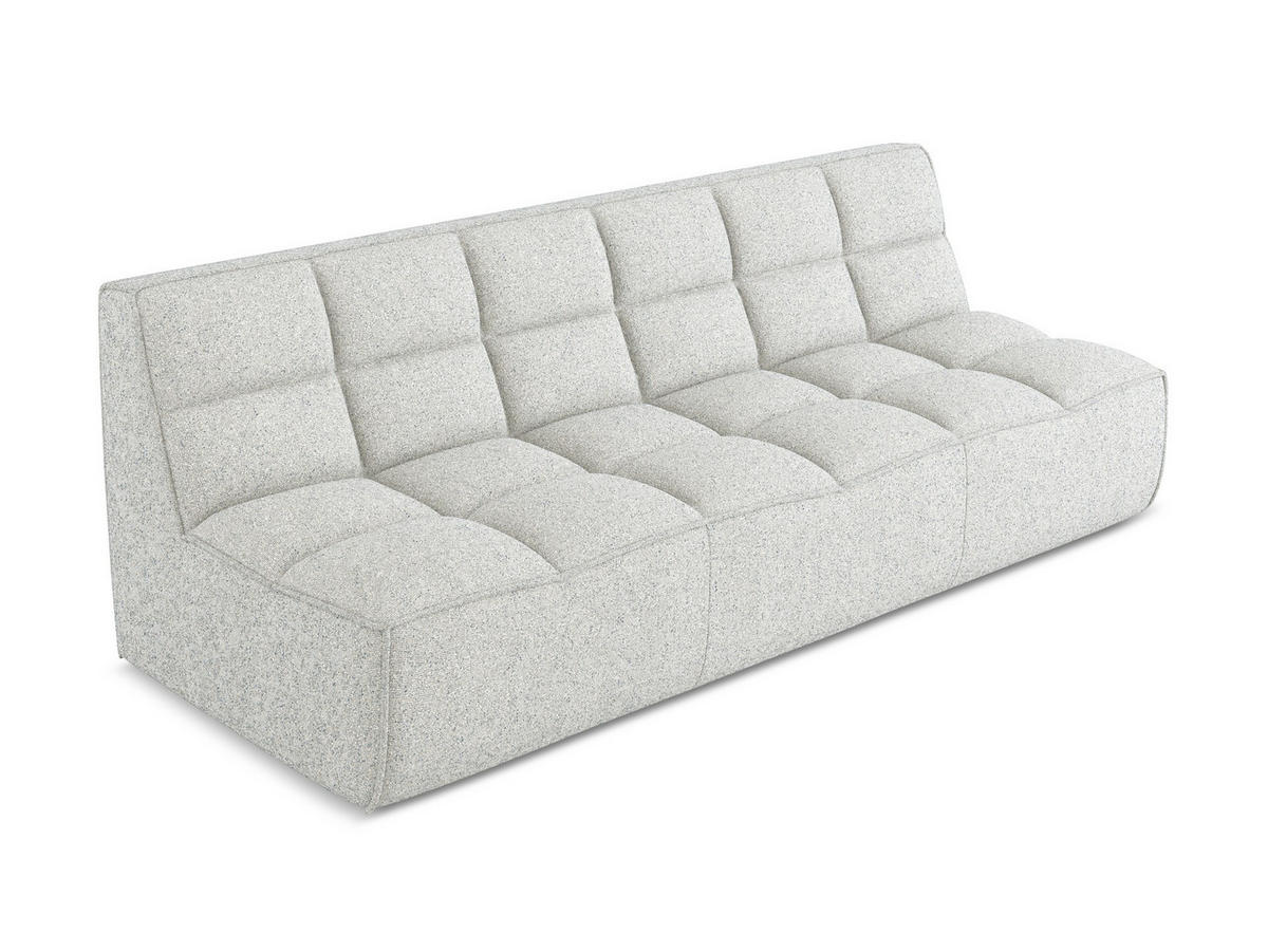 3-SITZER SOFA Strukturstoff Stoff Beige - Beige/Schwarz, Kunststoff/Textil (210/75/93cm) - Makamii