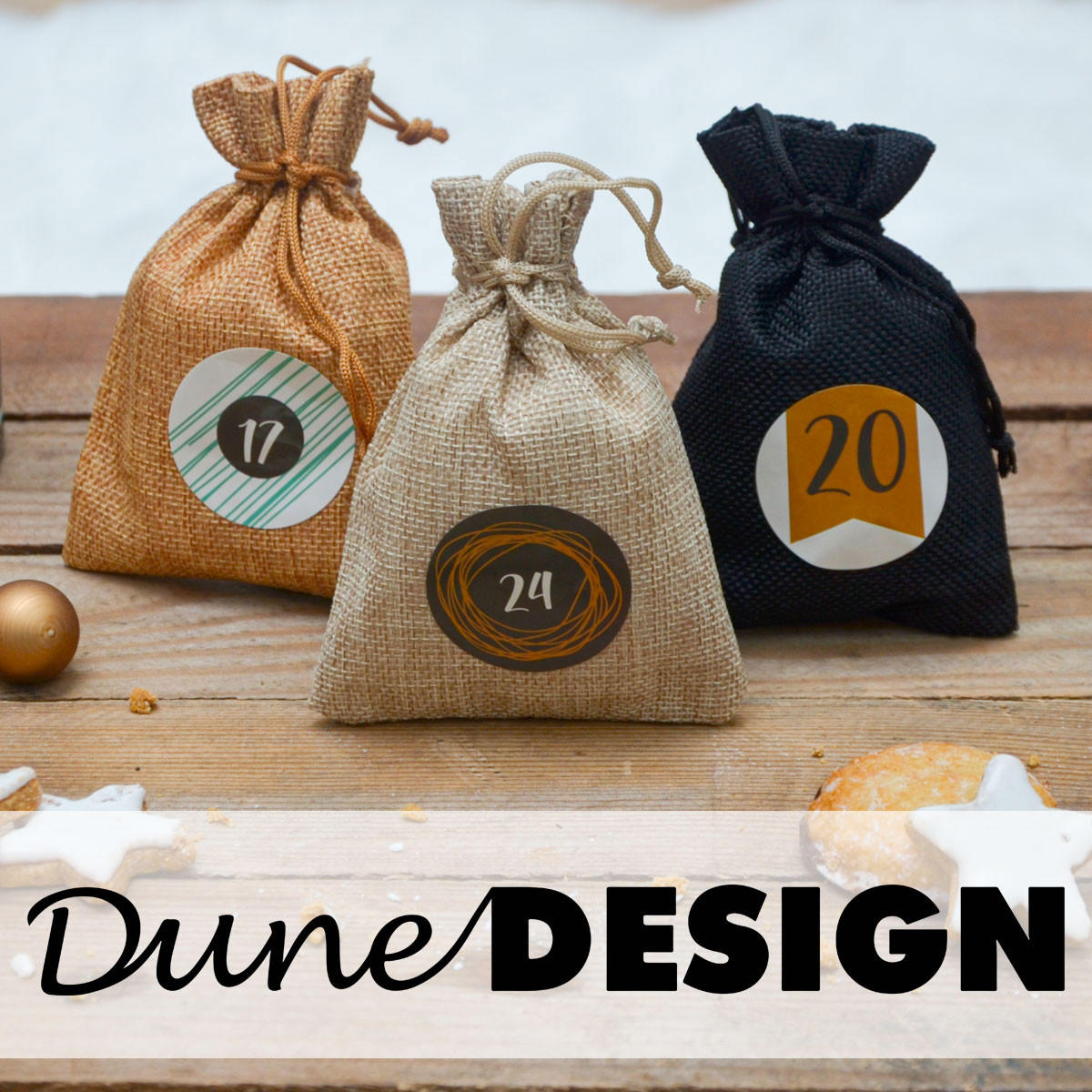 ADVENTSKALENDER zum Selbstbefüllen, 24 Geschenk-Säckchen Braun - Braun, Kunststoff (9.5/3/13cm) - Dunedesign