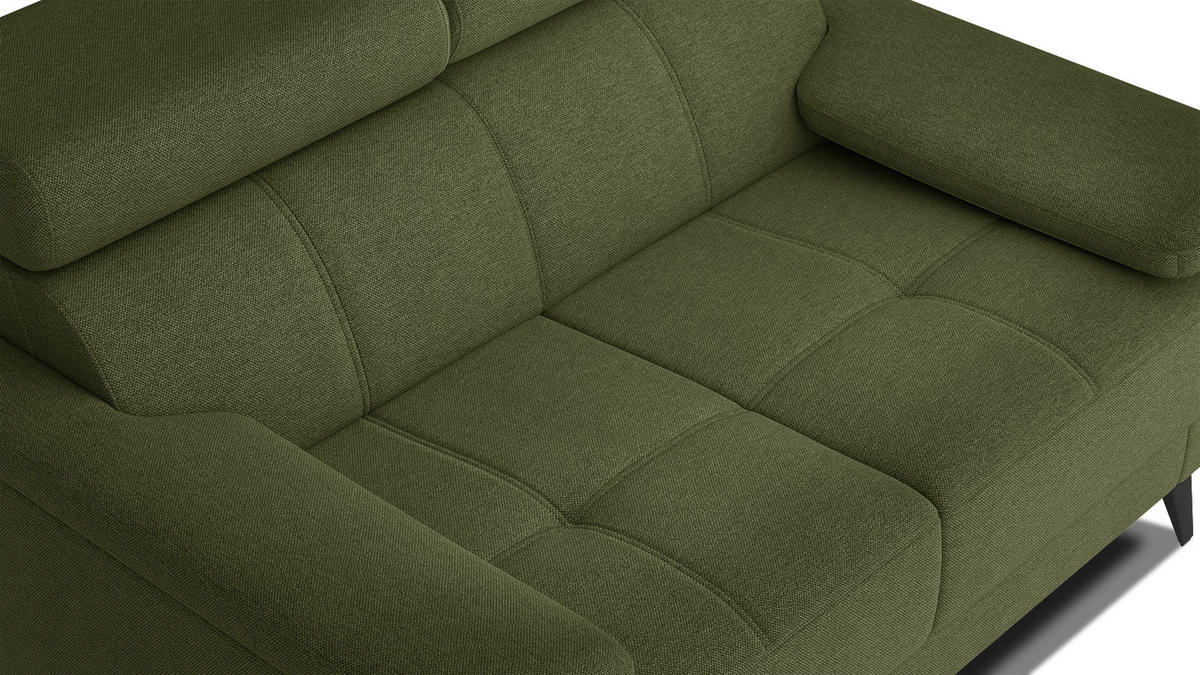 SOFA TAUNUS 2-Sitzer, grün - Schwarz/Grün, Holzwerkstoff/Textil (141/80/102cm) - Courtois Laville