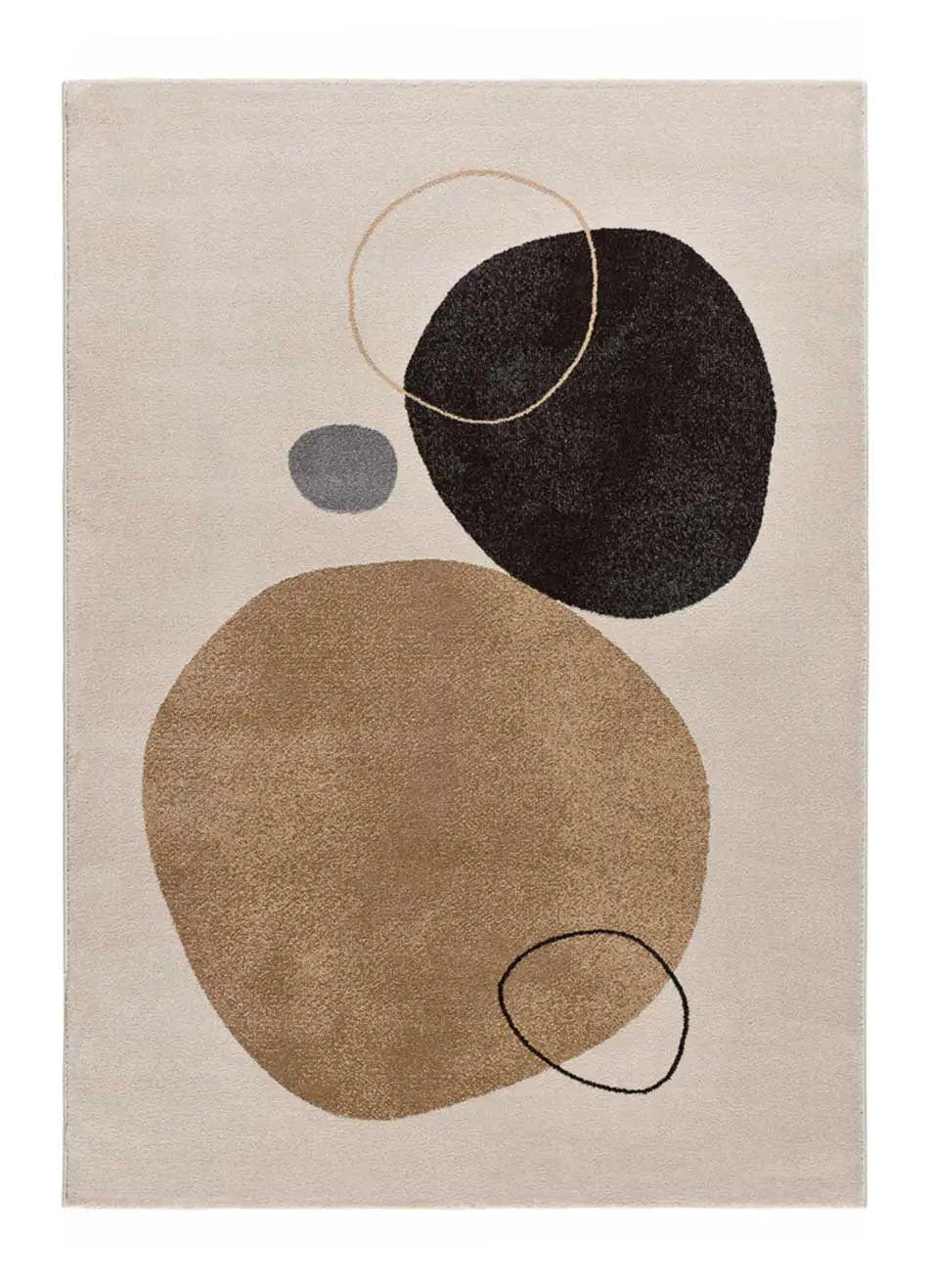 Atticgo Kurzflorteppich Beige, Schwarz 140x200 cm