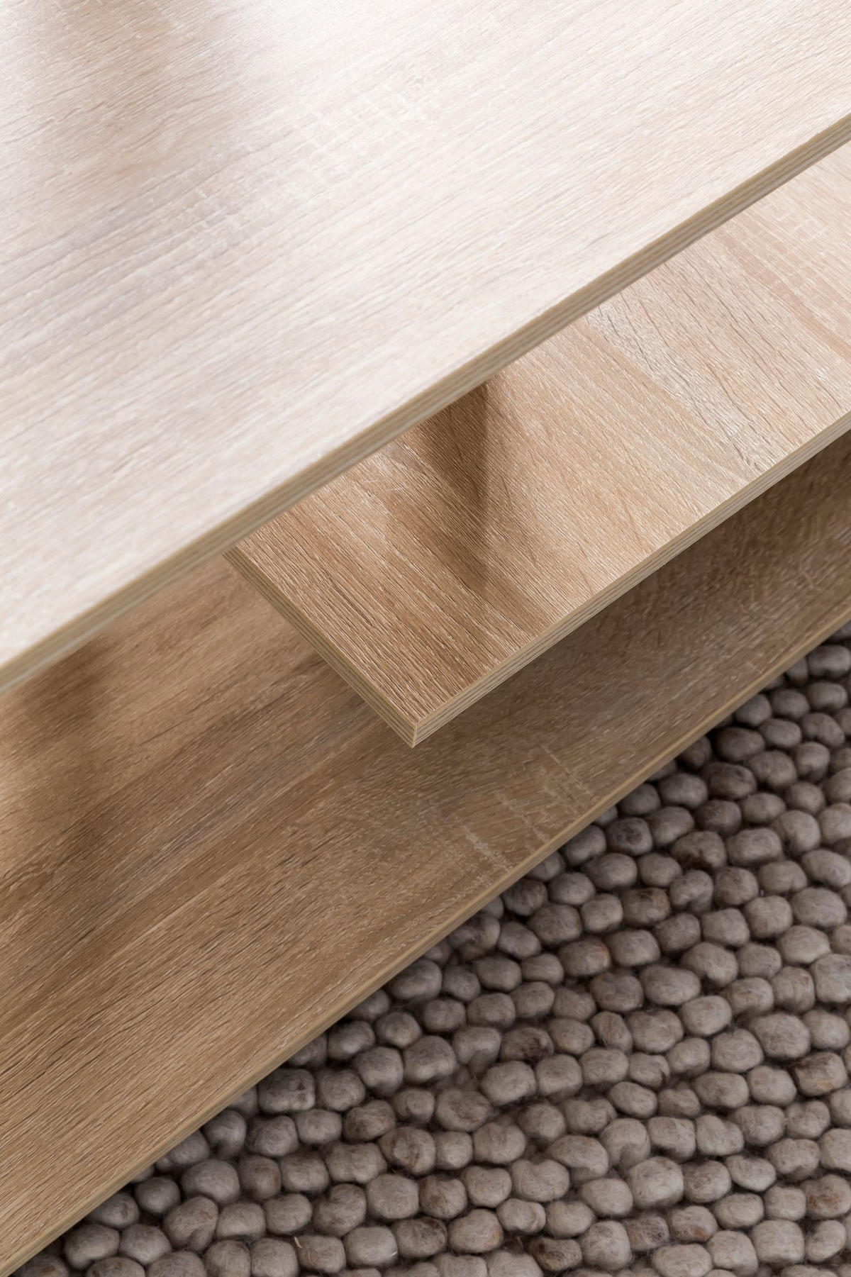 COUCHTISCH Eleganza in Grau, Melaminharzbeschichtung, mit geräumigen Ablageflächen - Beige/Schwarz, Holz (60/105/48cm) - KADIMA DESIGN
