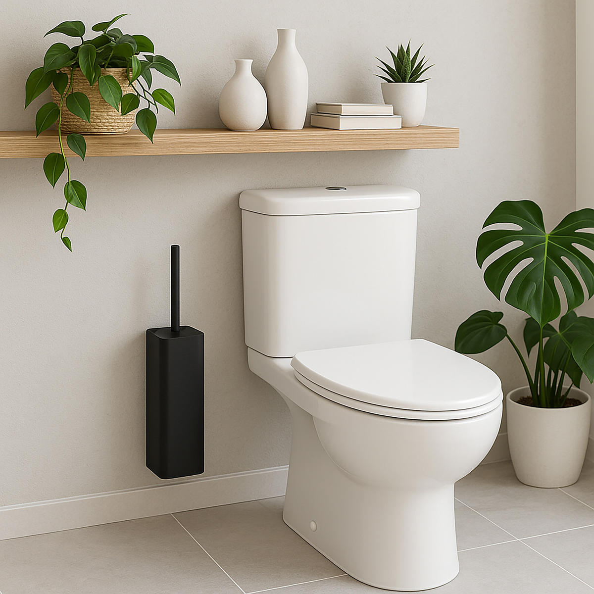 TOILETTENBÜRSTE - Schwarz, Kunststoff/Metall (9.5/36.5/10.5cm) - Relaxdays